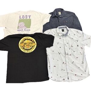 Lot of 4 Skateboard Shirts Vans, Dickies, A.LAB, Independent Mens L Shirt Skate